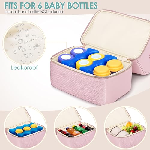 Fasrom Wearable Breast Pump Bag, Pumping Bag with Cooler Compartment - color: Pink