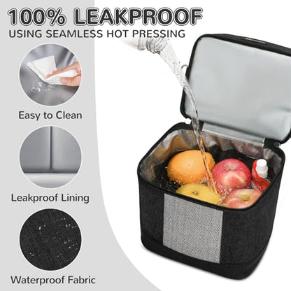 Mancro Breast Milk Cooler Travel Bag with Ice Pack, Bottle Bag for Daycare - color: Black & Grey