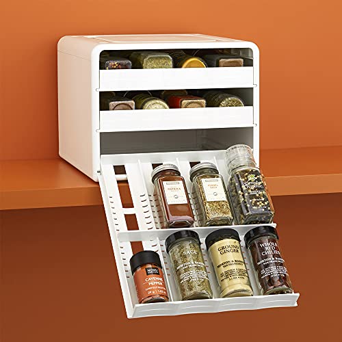 YouCopia SpiceStack® Adjustable Spice Rack Organizer, Pull-Down 24-Bottle Seasonings and Spices Holder for Kitchen Cabinet and Pantry Organization with 104 Included Labels - style: 24-Bottle