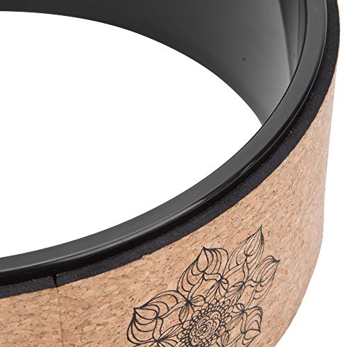 Cryfokt Yoga Wheel, High Density PU Roller for Back Pain Relief - color: Black inner ring