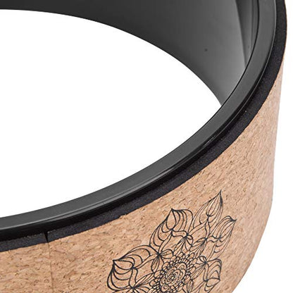 Cryfokt Yoga Wheel, High Density PU Roller for Back Pain Relief - color: Black inner ring