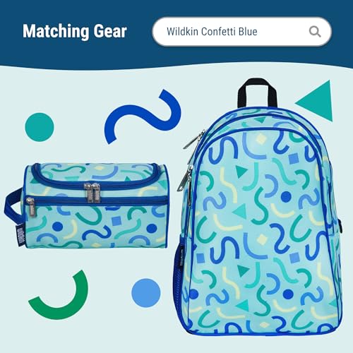 Wildkin Kids Overnighter Duffel Bag – Carry-On Size, Ideal for School & Sleepovers – Confetti Blue - color: Confetti Blue