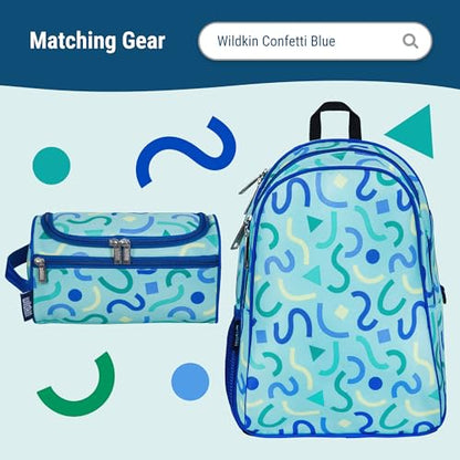 Wildkin Kids Overnighter Duffel Bag – Carry-On Size, Ideal for School & Sleepovers – Confetti Blue - color: Confetti Blue
