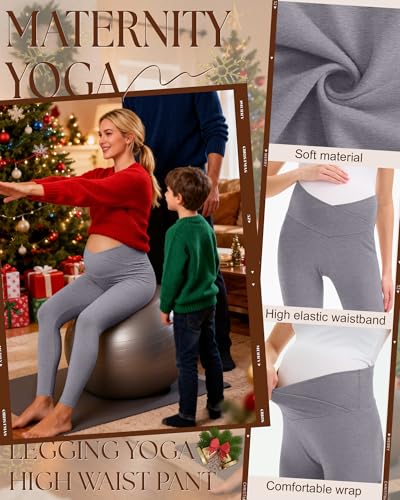 3 Pack Women's Maternity Leggings Pregnancy Pant - color: Black, Dark Mixed Gray, Mixed Gray, size: Medium