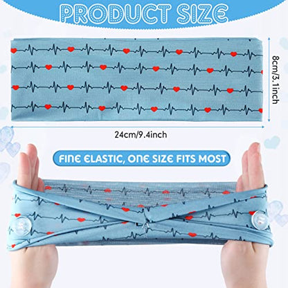 WILLBOND 8 Pieces Nursing Headbands with Buttons, Fresh Patterns