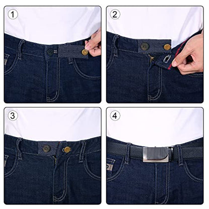 Toodoo 6 Pcs Jeans Waist Extender Jeans Pants Extender Blue Jean Button