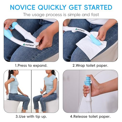 Wefaner Foldable Toilet Aid, 15.6“ Long Comfort Wipe Wand