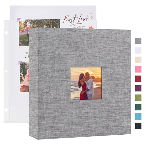 Mublalbum 8.5x11 Inch 3 Ring DIY Scrapbook Photo Album 80 Pages,Grey - color: Grey