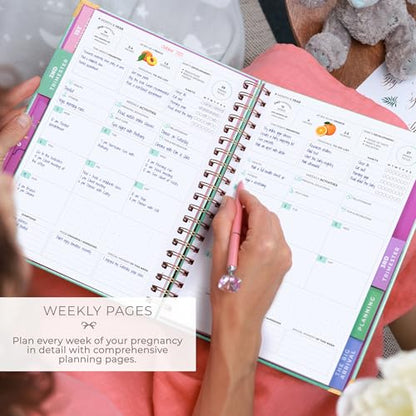 Clever Fox Pregnancy Journal, Expecting First Time Mom Planner Aquamarine - color: Aquamarine, size: 9" x 10.5" SonoFrame Edition