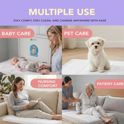 Disposable Baby Changing Pad Liners 18"x24" – 50 Pack, Soft, Waterproof & Ultra Absorbent for Mess-Free Diaper Changes - size: Medium | 18"x24" (50-Count)