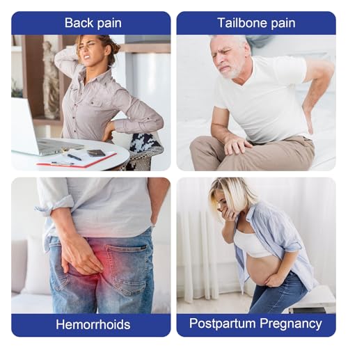 Donut Pillow for Hemorrhoids Seat Cushion for Tailbone Pain Relief - color: Blue Baseball