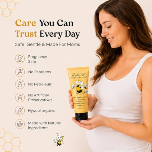 BELLA B Pregnancy Leg And Foot Cream 6 oz - Best Pregnancy Lotion For Feet - Made with Natural Ingredients - Bella B Lotion for Pregnancy Soreness
