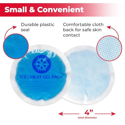 EverOne Round Reusable Gel Ice Pack with Cloth Backing for Hot & Cold Therapeutic Use, First Aid, Injuries, Breastfeeding, 10 Count - size: 10 Count (Pack of 1)