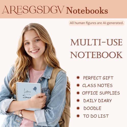 Mother Son Gifts Journals for Women 5.5x8.3in - color: Son blue