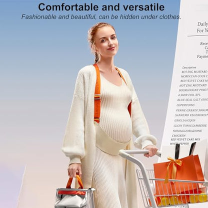 Maternity Belly Band with Shoulder Straps - Breathable Pregnancy Support Belt for Lower Back & Pelvic Pain Relief - Adjustable Abdominal Binder for Walking, Exercise & Work (Blue-Small)