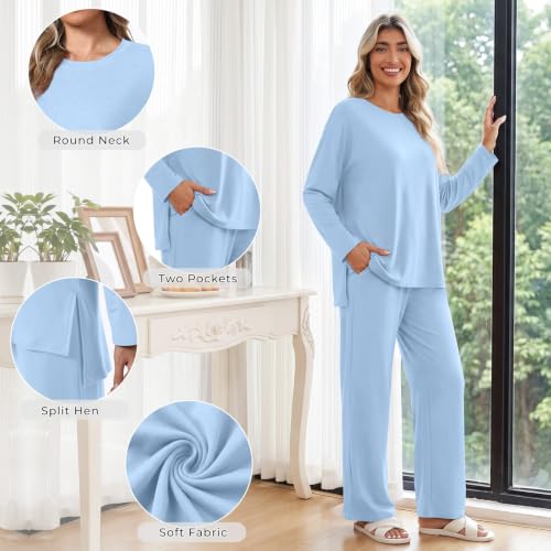 Netsmile Women Pajamas Sets 2 Piece Lounge Sets Fall Pjs Postpartum Outfits - color: Black, size: XX-Large