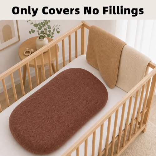 3 Pack Muslin Baby Lounger Covers, Covers Only, 35.5" x 20" - color: 3 Pack Brown