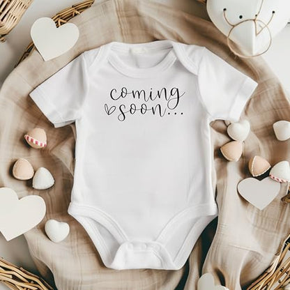 Pregnancy Announcement Coming Soon Infant Bodysuit for Grandparents Aunts Uncles White 0-3 Months