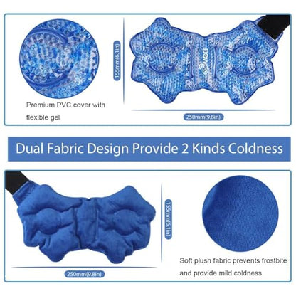 NEWGO Gel Ice Pack for Ankle Pain Relief, 2 Pack Ankle Ice Pack Wrap, Reusable Cold Therapy Wraps for Sprains, Swelling & Injuries