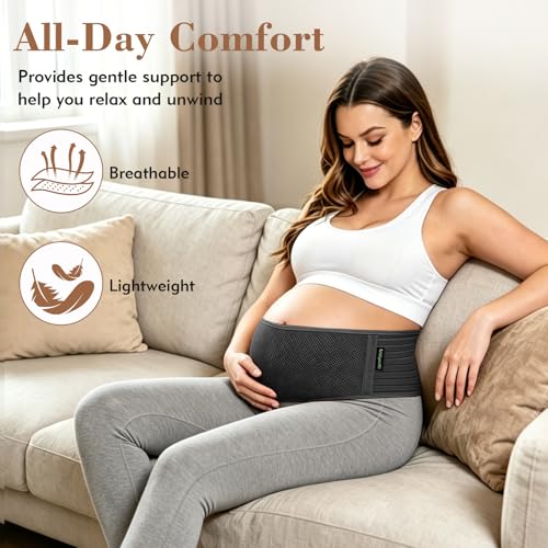 ChongErfei Pregnancy Belly Band Maternity Belt Back Support - color: Black, size: One Size
