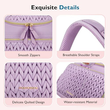 mommore Diaper Bag Backpack, Stylish Mini Travel Bag with Changing Pad - color: Purple, size: Small