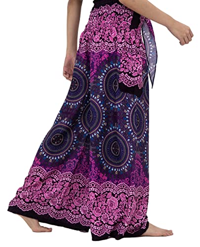 B BANGKOK PANTS Women's Boho Palazzo Pants - color: Bohorose Pink, size: One Size