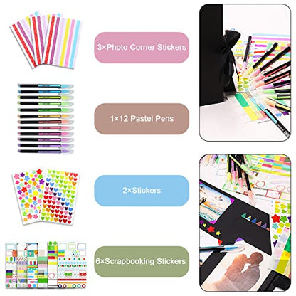 Vienrose Scrapbook Album 80 Pages 11x8 Inch Black - color: Purple