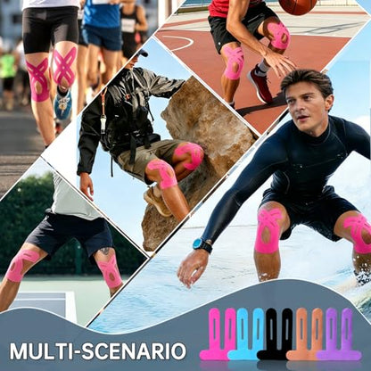 Precut Kinesiology Tape for Knees, 10 Pcs, Pink - color: Pink, size: 10 Pcs