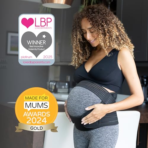 BABYGO 4 in 1 Pregnancy Belly Band, Maternity Support Belt - color: Black, size: Large