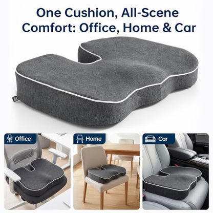 Ergonomic seat cushion,Tailbone Sciatica Relief for Office Chairs & Car