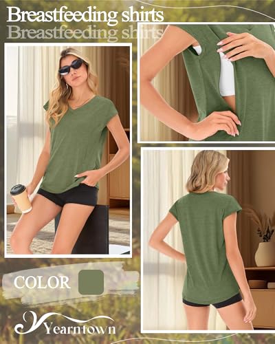 Women's Nursing Shirts - color: Army Green, size: XX-Large