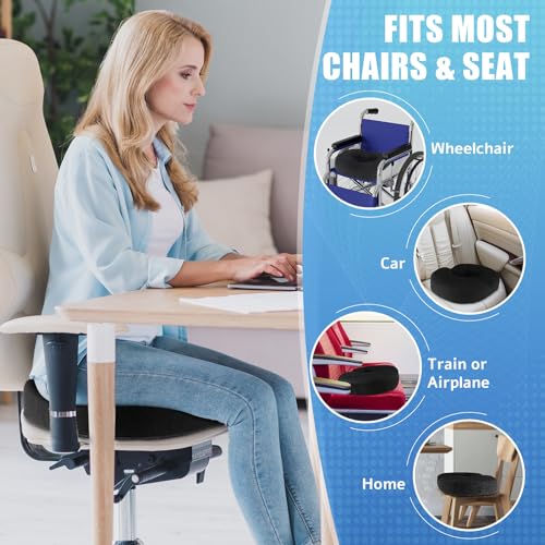 BlissTrends Donut Pillow Seat Cushion, Memory Foam Lifting Cushions - color: Black, size: XX-Large