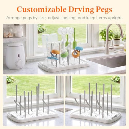 Lifewit Portable Baby Bottle Drying Rack with Drain Tray, BPA Free