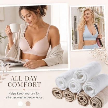8 Pcs Under Breast Sweat Pads Washable Cotton Bra Liners for Sweat