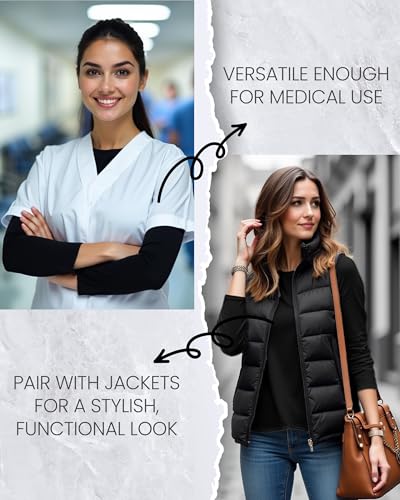 Soft Stretch Cotton Blend Women's Underscrub Shirt Slim Fit Comfort Tee - color: Black/Black/Black, size: X-Large