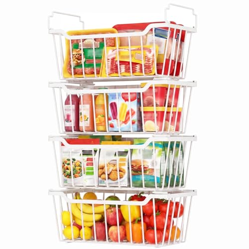 Goovilla Freezer Organizer Bins for 5-7 Cu.FT Chest Freezer, 4 Pack White - color: White