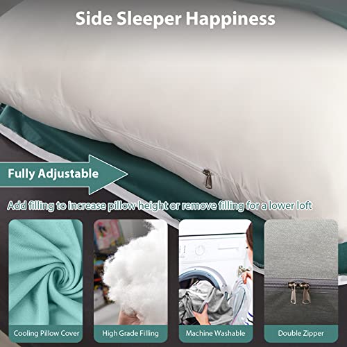 BATTOP Pregnancy Pillows for Sleeping- U Shaped Full Body Maternity Pillow, Pregnancy Pillow for Side Sleepers with Removable Cover, Supports Back, Hips, Belly & Legs (Dark Green) - color: Dark Green