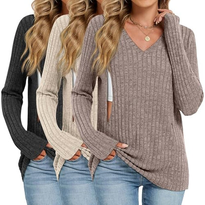 Oakgarden 3 Pack Women's Maternity Nursing Tops Mama Clothes - color: Black, Apricot, Coffee, size: Medium
