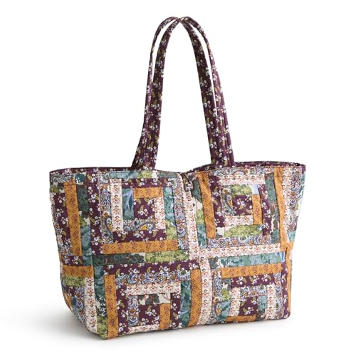 Vera Bradley Women's Premium Cotton Hathaway Tote Bag - color: Fall Harvest Patchwork
