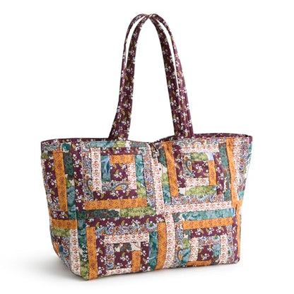 Vera Bradley Women's Premium Cotton Hathaway Tote Bag - color: Fall Harvest Patchwork