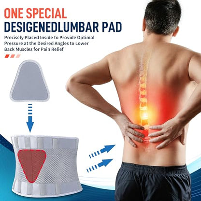 FEATOL Back Brace for Women & Men, Lower Back, Sciatica Pain Relief - color: Gray, size: Small/Medium (24.4"-29.8")