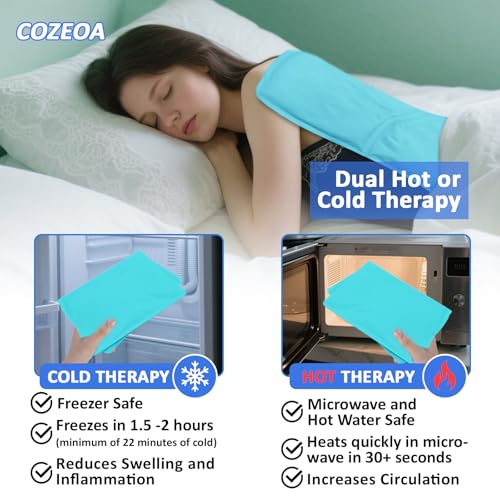 Large Nylon Gel Ice Pack - Reusable No-Strap Cold Therapy Pad, Flexible for Back/Neck/Thighs, Full Coverage Pain Relief for Home/Office (1 Pack)