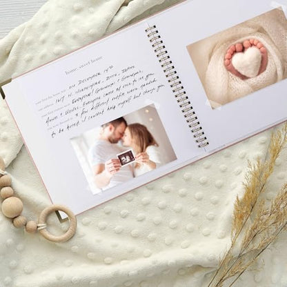 Keepsake Baby Memory Book for Boys and Girls - Timeless First 5 Year Book - color: Pink