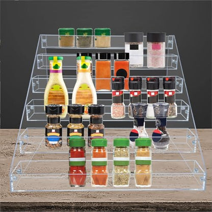 PMMASTO Clear Acrylic Spice Rack for Countertops- 6 Tier - size: 6 Tier - inner width 1.93''