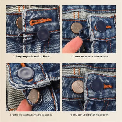 JANCAN 14 Pcs Button Extenders for Jeans & Pants, No-Sew Waist Adjuster