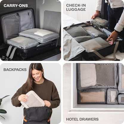 Aerotrunk Compression Packing Cubes for Travel, 4-Pack, Black - color: Black, size: 4-Pack