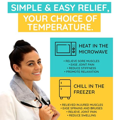 Versatile Heated Neck Wrap Microwavable - Neck Warmer Microwave Heating Pad for Shoulders, Sore Muscles - 22 Inches - 1 Pack - style: Versatile Buddy