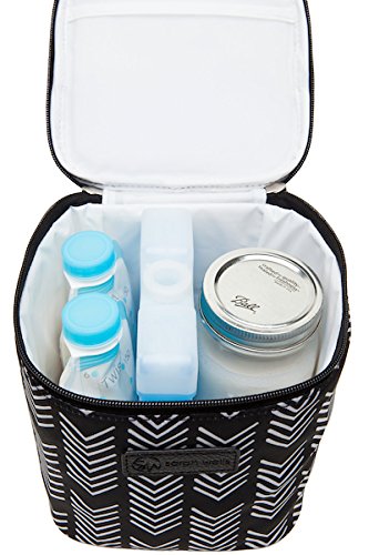 Sarah Wells Cold Gold Breastmilk Cooler with Ice Pack (Black & White) - color: Black & white