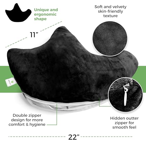 Rotator Cuff Pillow Side-Sleeper Shoulder Arm Support, Washable Cover Black - color: Black