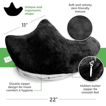 Rotator Cuff Pillow Side-Sleeper Shoulder Arm Support, Washable Cover Black - color: Black